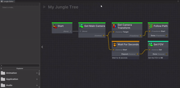 Editing nodes in the inspector